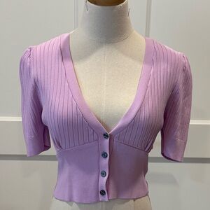 ODA | Lilac Ribbed Button-Up Cardigan | Size: Small